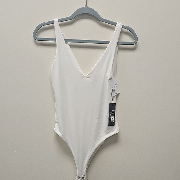 Scout White V-Neck Bodysuit - Picture 1 of 4